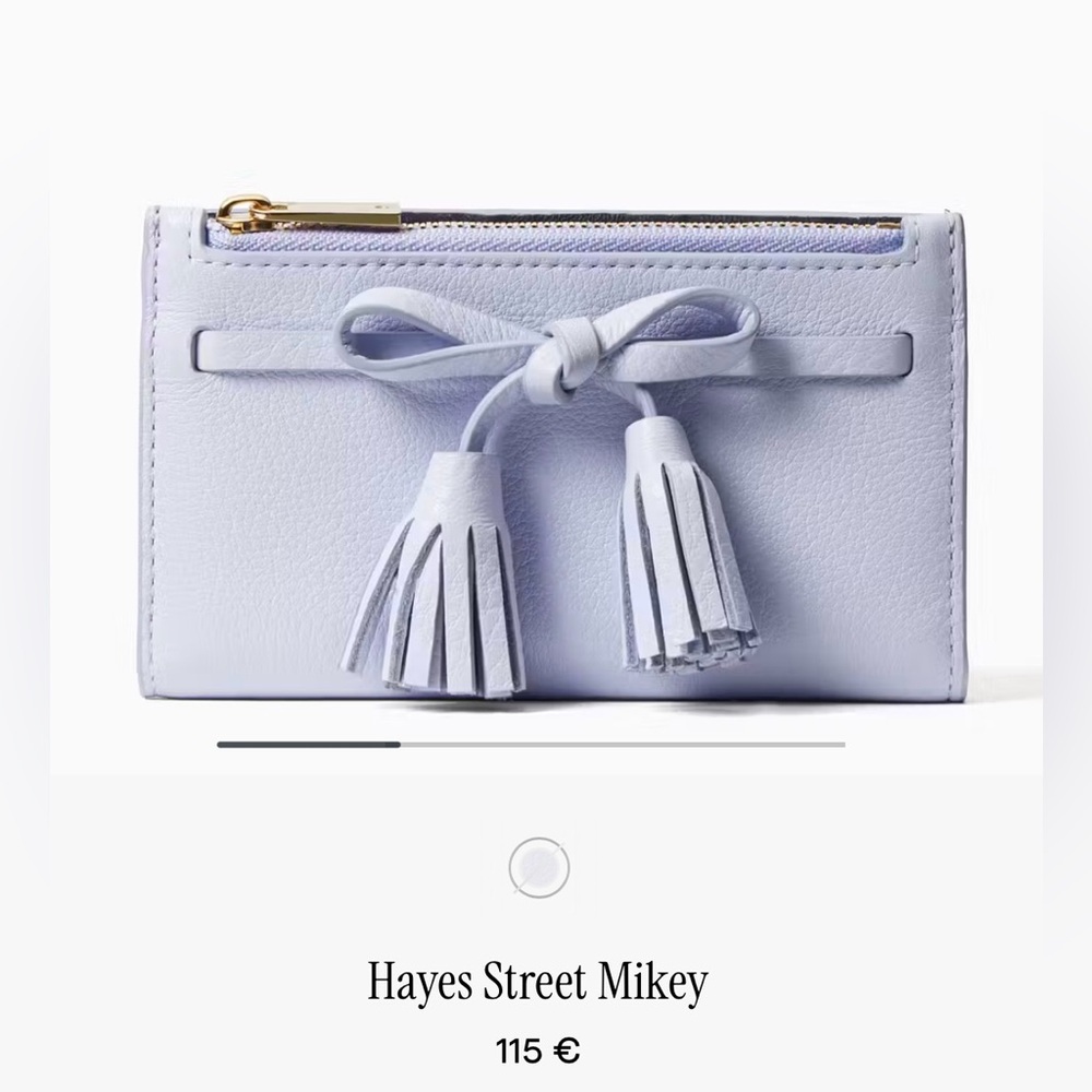Kate Spade Hayes Street Mikey Wallet Morning Dawn (Periwinkle Purple)Tassels NWT